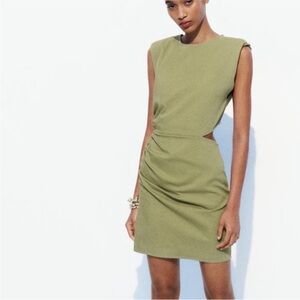 ZARA NWT RUCHED CUT OUT MINI DRESS size M